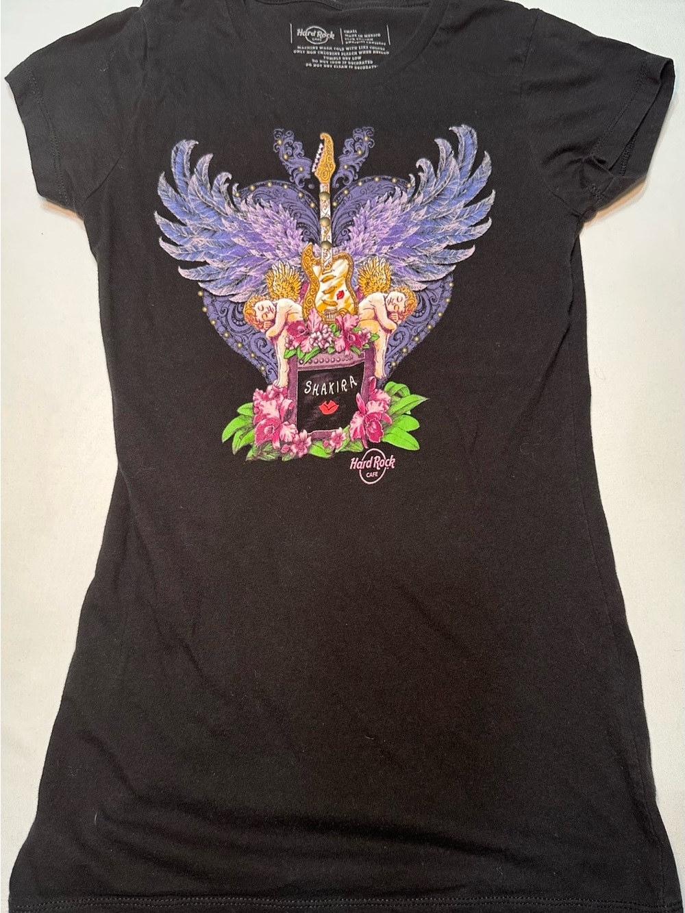 Hard Rock Cafe Shakira Artist Spotlight Graphic T-Shirt Black Women’s Small Y2K